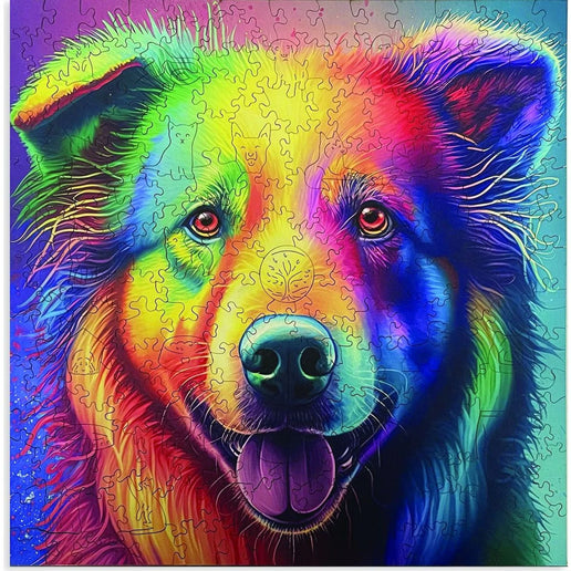 Puzzle in legno Labrador multicolore A4