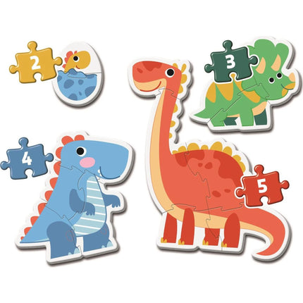 I miei primi puzzle da 2, 3, 4 e 5 pezzi Dinosauri