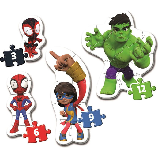 I miei primi puzzle da 3, 6, 9 e 12 pezzi Spidey Marvel - Spidey e i suoi fantastici amici