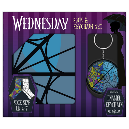 Mercoledì set regalo portachiavi e calzini
