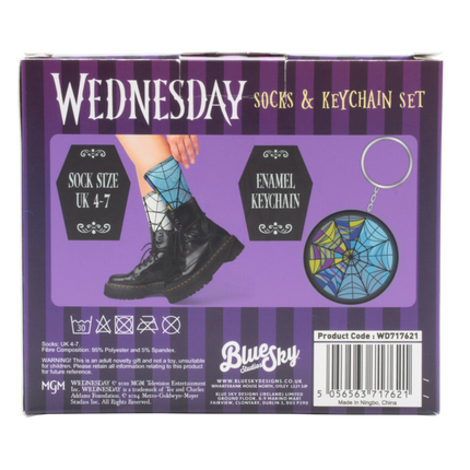 Mercoledì set regalo portachiavi e calzini