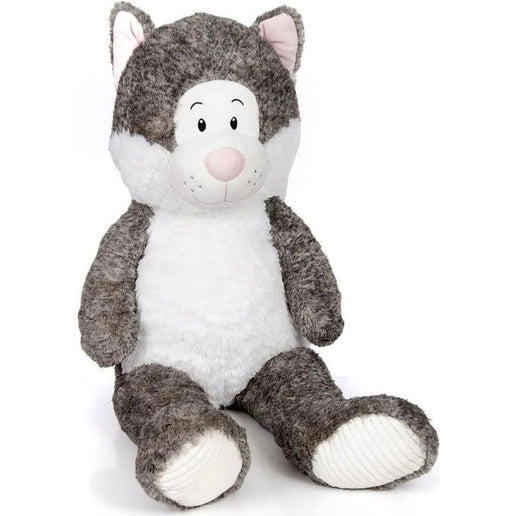 Gatto di peluche grigio 100 cm