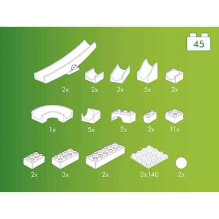 HUBELINO Pista per biglie Espansione con altalena 45 pz