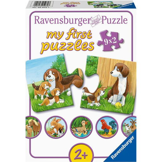 Puzzle Ravensburger: Animaletti nel cortile 9 x 2 pezzi