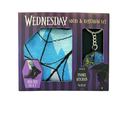Mercoledì set regalo portachiavi e calzini