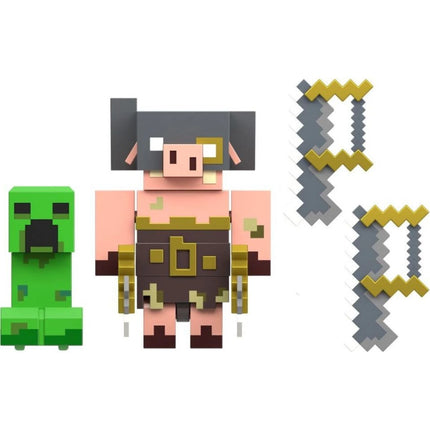 Minecraft Legends Due personaggi Creeper vs. Piglin Bruiser 8 cm