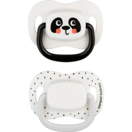 Set di succhietti simmetrici in silicone BabiesBoo 6 - 18m 2 pz bianco