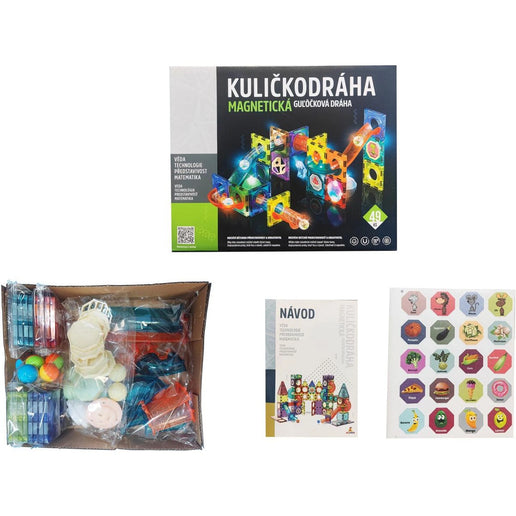 Pista per biglie magnetica con luce 49 pezzi