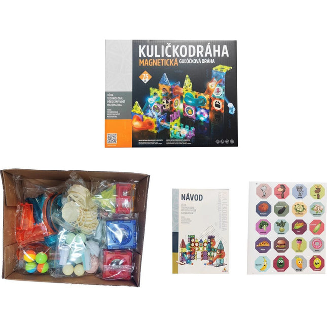 Pista per biglie magnetica con luce 75 pz